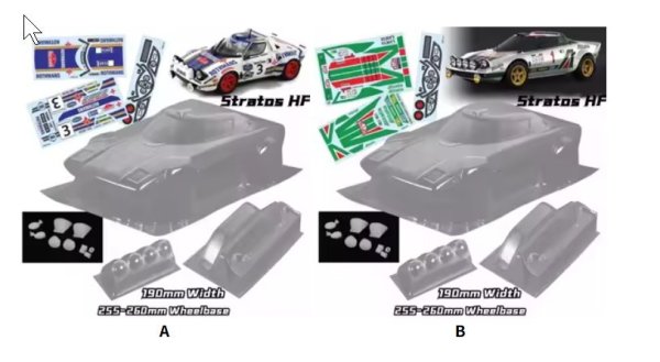 画像5: 1/10 ストラトス HF RCボディ ラリー PCシェル 幅190mm ホイールベース260mm 3Dランプシェード 未塗装ボディ RC HSP HPI Trax タミヤ LC S25d6029370233 (5)