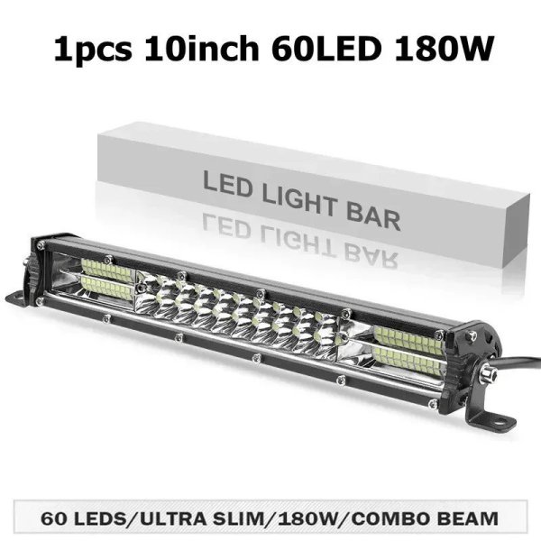 画像1: 極薄10インチLEDライトバー180W SUV 4WD ワークランプ S22d6057029305_1 (1)