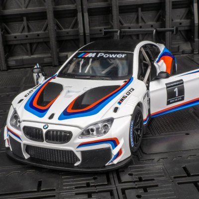 画像2: 1:24 BMW M6 GT3 合金 スポーツ車模型ダイキャスト メタル トラック レーシングシミュレーションサウンドとライトコレクション S22d6179113953