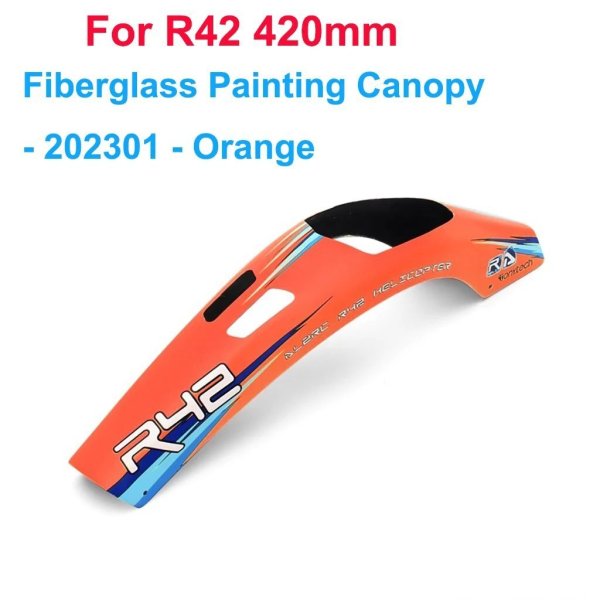 画像1: [オレンジキャノピー] ALZRC DIY R42 FBLキット RC ヘリコプター 交換部品 R42 グラスファイバー塗装キャノピー イエローオレンジ /R42 テールベルトテンションリング S22d6358492728_0 (1)