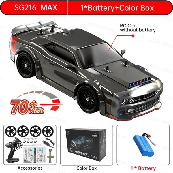 画像1: SG216 MAX 1/16 ドリフトカー ブラシレスLED付 70km/h 高速4WD ラジコンカー S22d6456598312_1 (1)