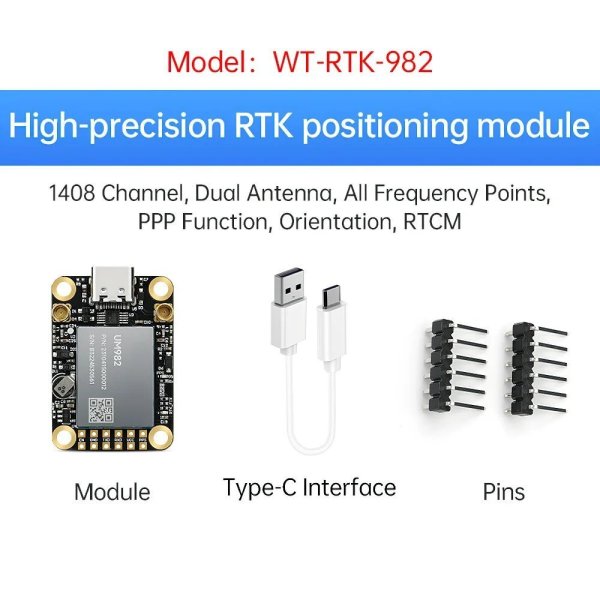 画像1: WITMOTION GPS-RTK モジュール UM982 ZED-F9P 高精度センチメートルレベルの差動相対位置および方位 UM960 - WTRTK-982 S22d6530002967_1 (1)