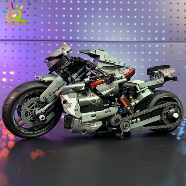 画像1: HUIQIBAO バイク ブロック MOC レーサー カー セット S22d6631223398 (1)
