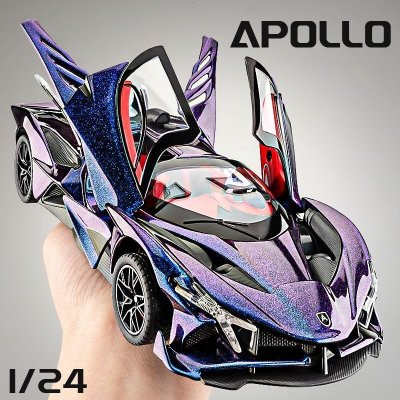 画像1: 1:24 アポロプロジェクト EVO スーパーカー 合金 ダイキャスト車模型 サウンドとライト S22d6746469966