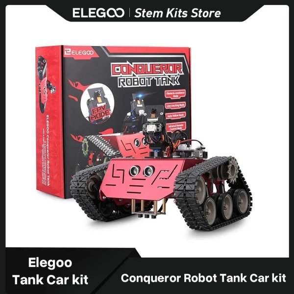 画像1: ELEGOO Conqueror ロボットタンク Arduino対応 知育ロボットキット S22d6765369616 (1)