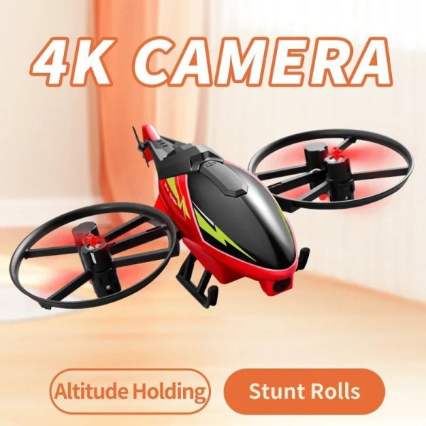 画像2: 色 赤 4DRC ミニ M3 4.5CH RC ヘリコプター 2.4G 3D エアロバティック 高度保持ヘリコプター カメラ付き リモートコントロール ドローン おもちゃ ブルー/レッド S25d6802102952 (2)