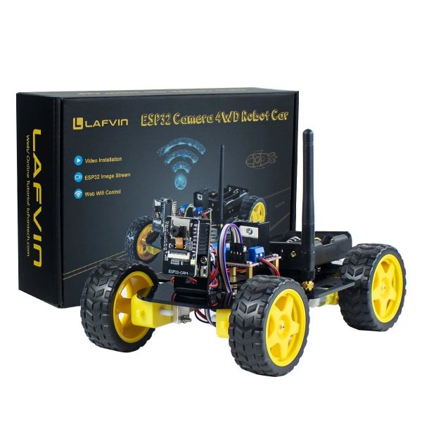 画像1: LAFVIN ESP32 カメラ搭載 4WD スマートロボットカー Arduino学習キット Wi-Fi自動運転 S22d6821453683 (1)