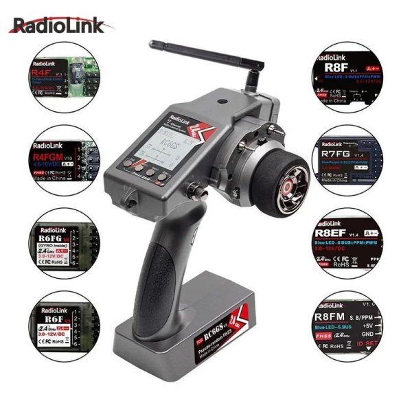 画像1: RadioLink RC4GS V3 2.4 グラム 4CH 5CH 7CH 400 メートル距離リモートコントローラー送信機 R6Fg ジャイロ内部受信機 RC カーボート S22d6994126492 (1)