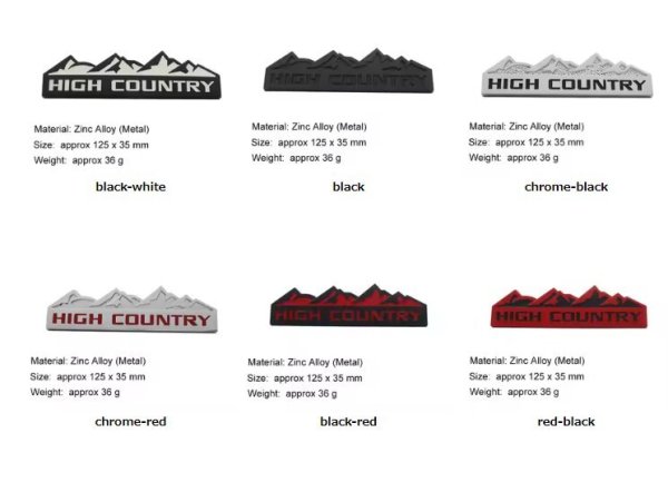 画像5: SUV オフロード ハイカントリー スノーマウンテン カー フード フェンダー トランク リア デカール エンブレム バッジ ステッカー S25d7038348910 (5)