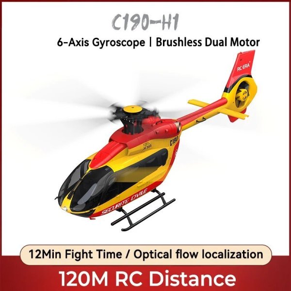 画像1: Rc Era 1/30 C190 6ch シングルブレード エルロンフリー リアルヘリコプター H145 オプティカルフロー 固定高度 デュアルブラシレス おもちゃヘリコプター S22d7108186376 (1)