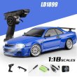 画像2: LDRC 1899/A99 RTR 1/18 2.4 グラム RWD RC カードリフト GTR R34 ジャイロ LED ライトオンロードフル比例 合金 ボディシェル レーシング S22d7203967429 (2)