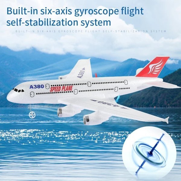 画像1: ジャイロ搭載 A380 ラジコン飛行機 簡単操作 2.4G S22d7232065153 (1)