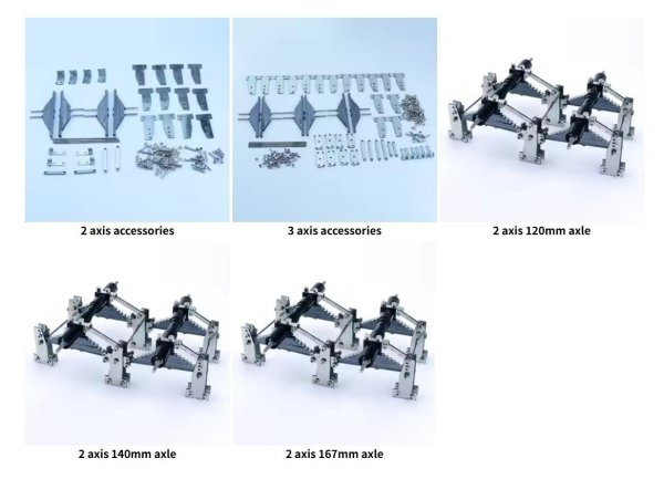 画像5: ステンレススチール製2軸バランスサスペンションキット スチールプレートトレーラー 1/14 タミヤ RCダンプトラック SCANIA 770S VOLVO FH16XL 車用 S25d7276414263 (5)