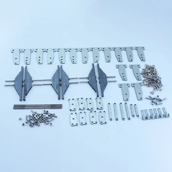 画像9: ステンレススチール製2軸バランスサスペンションキット スチールプレートトレーラー 1/14 タミヤ RCダンプトラック SCANIA 770S VOLVO FH16XL 車用 S25d7276414263 (9)