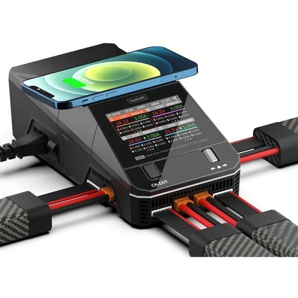 画像1: ToolkitRC Q6AC チャージャー AC 400W DC 1000W XT60 XT30 出力 内蔵 65W USB A Type-C リポ 1-6S ニッケル水素 1-16S PB 1-10S バッテリーチャージャー RC モデル用 S22d7337523339 (1)