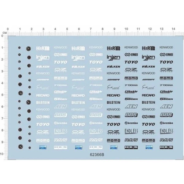 画像1: 1/24ダッシュボードトレードマーク（サイドドアステッカー）1:24改造車用ウォーターステッカー S22d7525149117 (1)