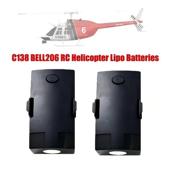 画像1: 2個セット オリジナル RC ERA C138 Bell 206 ヘリコプター 7.4V 350mAh LiPoバッテリー S22d7642522613 (1)