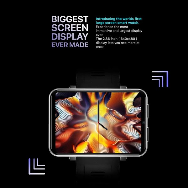 画像2: DM100 4G LTE スマートウォッチ 3GB RAM 32GB ROM 5MPカメラ IPS 2700mAhバッテリー 2.86インチスクリーン フィットネス スポーツ SIMカード スマートウォッチ メンズ S25d7653829421 (2)