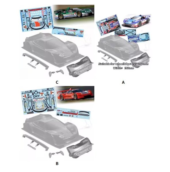 画像5: 1/10 PC RC NSX 2007 ボディシェル 幅190mm ホイールベース260mm ランプシェードテール 透明シェル チューニング用 Dirft MST ヨコモ HPI HSP S25d7745682054 (5)