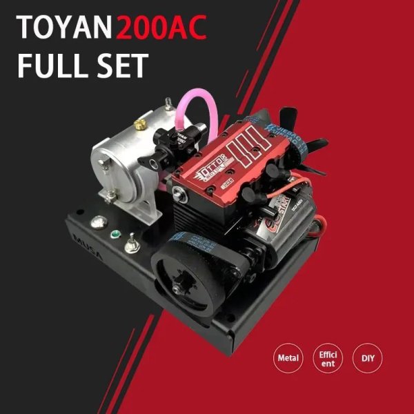 画像1: TOYAN FS L200AC 直列二気筒 ニトロエンジンモデル 4ストローク空冷エンジン 完成品 S22d7896497663 (1)