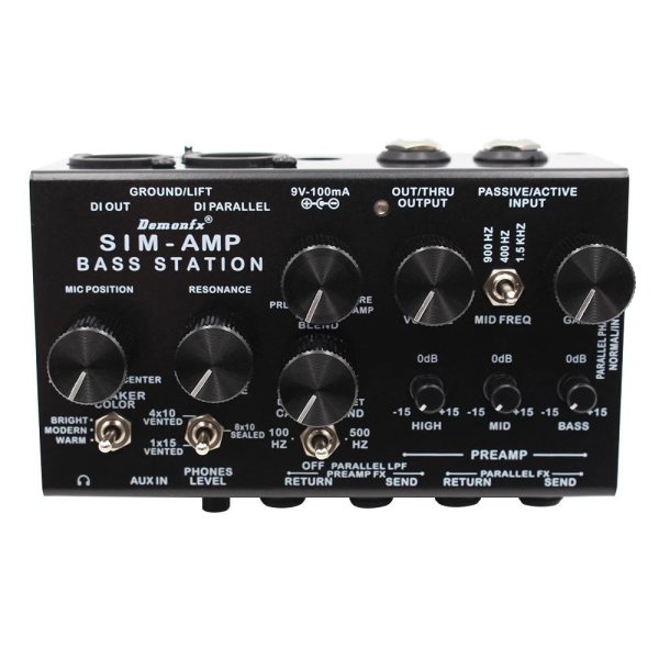 画像1: 高品質の Demonfx SIM-AMP シンプリファイアー ベースステーション | プリアンプシミュレーター、パワーアンプ SIM、ステレオキャブ SIM & DI 出力 (エレクトリックベース用) S22d8041893162 (1)