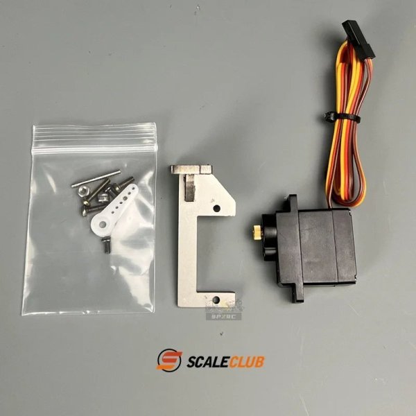 画像2: スケールクラブモデル 1/14 オリジナルギアボックス アップグレード メタルシフトブラケット 小型ステアリングギア タミヤ Lesu RC トラック トレーラー ティッパー用 S20d8121030349 (2)