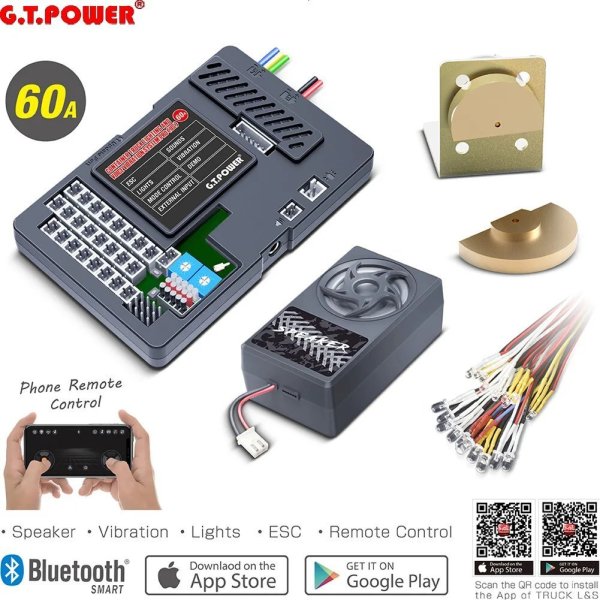 画像1: G.T.パワーコンテナトラックRCカー用60A ESC出力照明&音声振動システムPRO部品 S20d8248027976 (1)