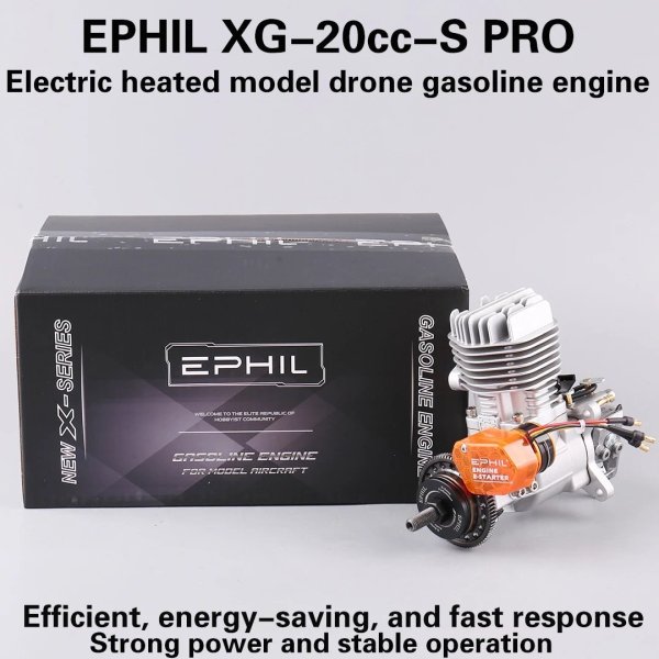画像1: EPHIL XG-20cc-S PRO 航空機模型用ガソリンエンジン ホットヘッド 電動始動 単気筒 サイドロー 固定翼 S22d8278240931 (1)