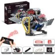 画像2: MOC V8エンジンモデル 電動駆動車 ブロックセット 知育玩具 クリスマス S22d8290738343 (2)