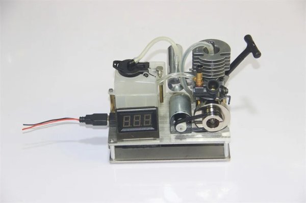 画像1: 15段階メタノールエンジン改造ガソリン DIYマイクロミニガソリンエンジンDC発電機燃料モデル S22d8346623830 (1)