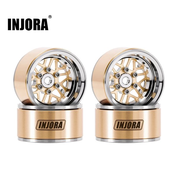 画像1: INJORA ModuWheel 1.0 インチ真鍮 & アルミビードロック ホイール 1/18 1/24 RC クローラー S22d8455059755 (1)