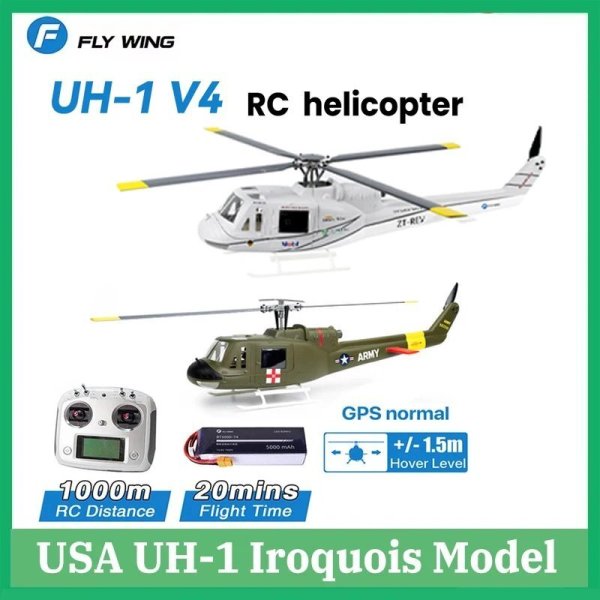画像1: 4パドル BNF Flywing UH-1 V4 BNF RTF 6CH 6CH レイドSimulation ヘリコプター モデル GPS定位遥控ヘリコプター S22d8472906308 (1)