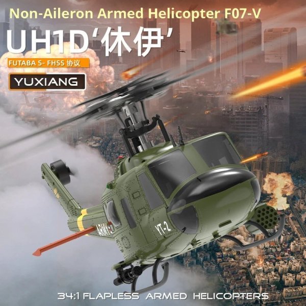 画像1: YUXIANG F07-V 1:34 UH-1 HUEY 6CH デュアルブラシレス RCヘリコプター S22d8477159149 (1)