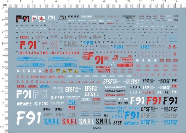画像1: 1/144 HG F91 VSBR 水転写デカール 高品質マーキング S22d8492460874 (1)