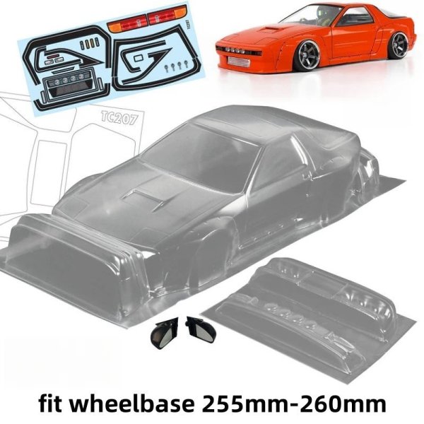 画像1: 1/10 Pandem マツダ RX7 RCドリフトカー シェルボディ オンロードカー用 255mm-260mmホイールベース タミヤ ヨコモ 京商 3Racing hsp mst S25d8585861570 (1)