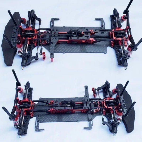 画像2: 1/10 RCカー オンロード 車体 フレーム 260mm ホイールベース 4WD 駆動系 レーシングカー パーツ アップグレード S20d8664531633 (2)