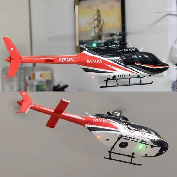 画像1: YuXiang F08 Bell 206 1/27スケール RCヘリコプター デュアルブラシレスモーター 6CH オプティカルフローポジショニング 6軸ジャイロ付き 初心者向け S25d8666081843 (1)