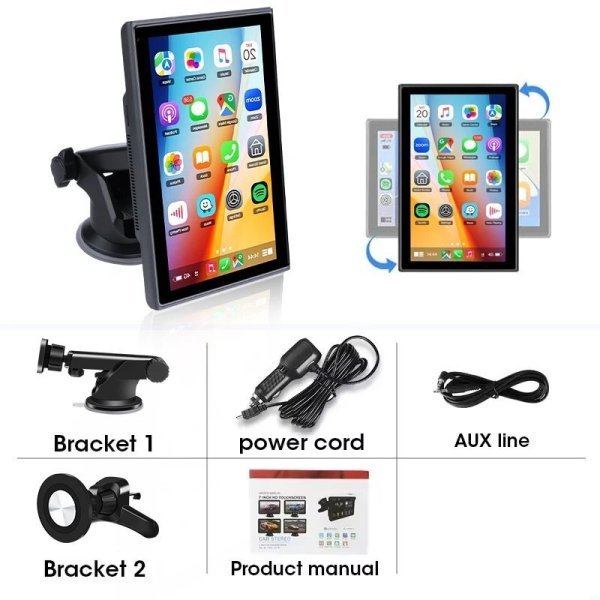 画像7: 7インチリアカメラ CarPlay AI 画面 IPS タッチ GPS ナビ Bluetooth 横縦表示 S20d8721255625 (7)