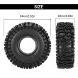 画像2: INJORA S5 1.0インチ クリングオンタイヤ 64×24mm 1/18 1/24 RCクローラー用 S22d8790698262 (2)