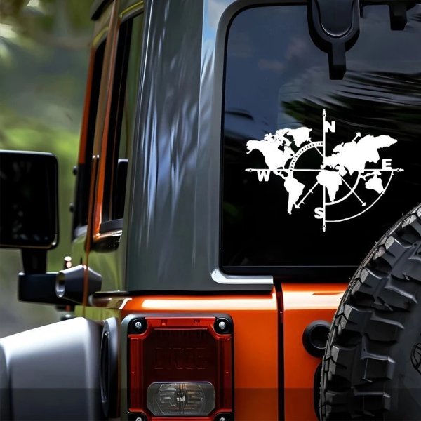 画像3: コンパス世界地図アートデカールアウトドアアドベンチャーデザイン、アウトドアアドベンチャーステッカー自然をテーマにした装飾耐久性のあるビニール S25d8847885738 (3)