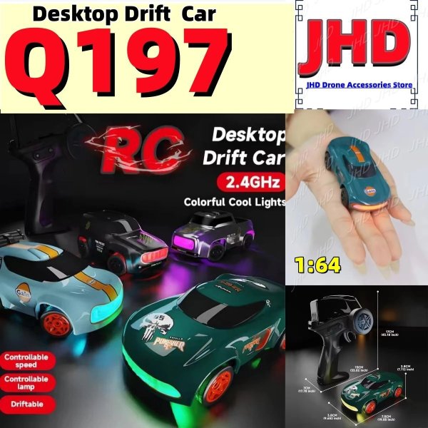 画像1: JHD 2025 新型 JJRC Q197 1/64 RCカー 4WD ドリフト デスクトップ競技 フルプロ S22d8858435579 (1)