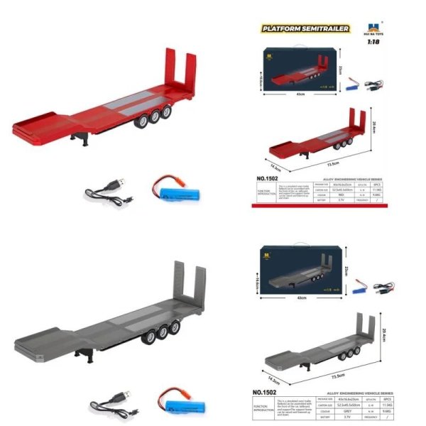 画像1: Huina 1502 RC トレーラー 1/18 ラジコン トラクター 趣味の模型車両 S22d8903126509 (1)