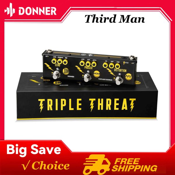 画像1: Donner X Third Man 3-in-1 アナログマルチエフェクトペダル - ディストーション/フェイザー/エコーギターエフェクト（アダプター付き）、ギターアクセサリー S22d8936232418 (1)