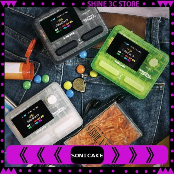 画像1: SONICAKE ポケットマスター ギターベースアンプ 1.77インチ LCDスクリーン 100種類以上のマルチエフェクトペダル QME-10 OTGルーパー対応 ミニギターアンプ S22d8945280785 (1)