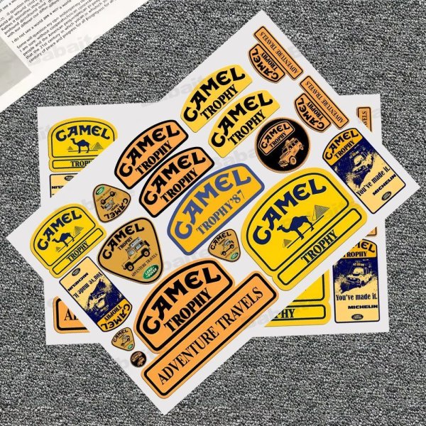 画像1: C-Camel-Trophy ランドローバー モトステッカー 自動車ボディ バンパー 窓 オートバイ ノートパソコン 壁 ビニールフィルム デカール カーチューニングアクセサリー S25d8958741503 (1)