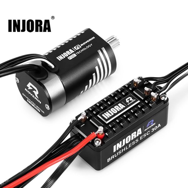 画像1: INJORA Roverin 防水 FOC パワーシステム センサー付きブラシレス ESC & 180 モーターコンボ TRX4 M Ascent-18 (4800Kv) 用 S22d8963889973 (1)