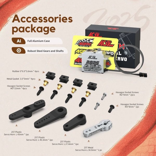 画像5: AGFRC A81BMWP 55KG 防水RCサーボモーター 高トルク フルメタルギア 2025 スペシャルエディション S22d8977729618 (5)