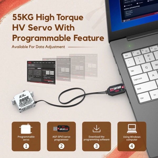 画像6: AGFRC A81BMWP 55KG 防水RCサーボモーター 高トルク フルメタルギア 2025 スペシャルエディション S22d8977729618 (6)