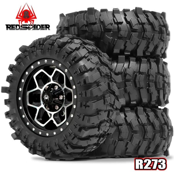 画像1: 1.9タイヤ外径88mm、1.9ビードロックホイールリム装着、/12クローラーカーMJX H12Y+ MN 128 MN 82S LC79 MN 82用 S22d9014724997 (1)