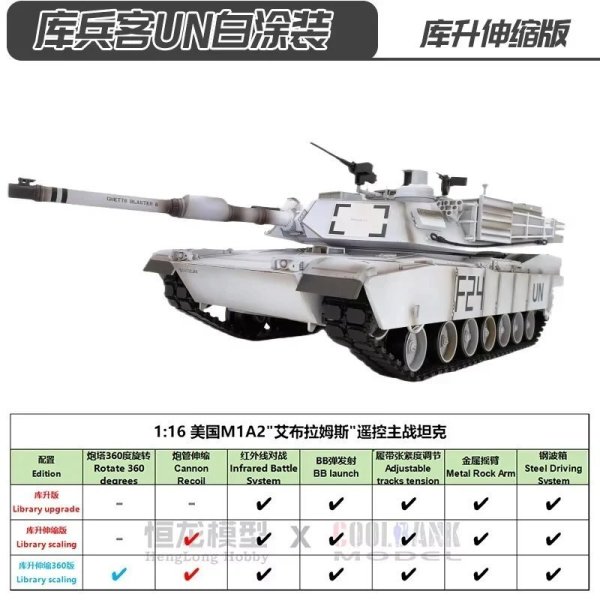 画像1: [ホワイトベーシック] 2.4g Heng Long 1/16スケール RCタンク 7.0 M1a2 エイブラムス アップグレードメタルトラック リモートコントロールタンク モデル3918 RCおもちゃギフト Th17794 S22d9076735375_0 (1)